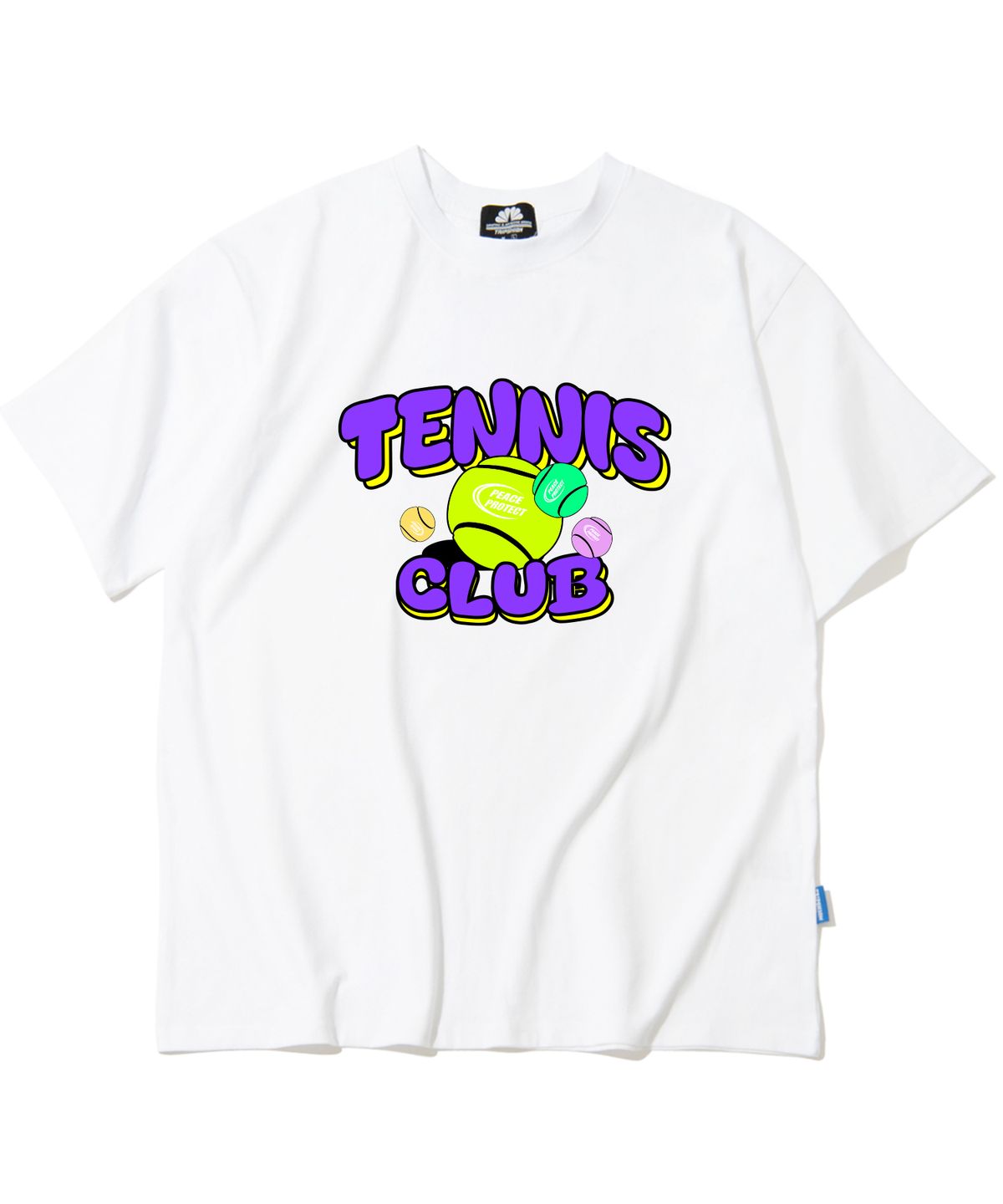 트립션(TRIPSHION) Purple Tennis Club 그래픽 티셔츠 - 화이트