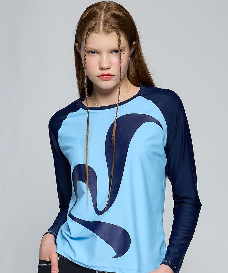 CURVED L RASH GUARD(SKY BLUE)