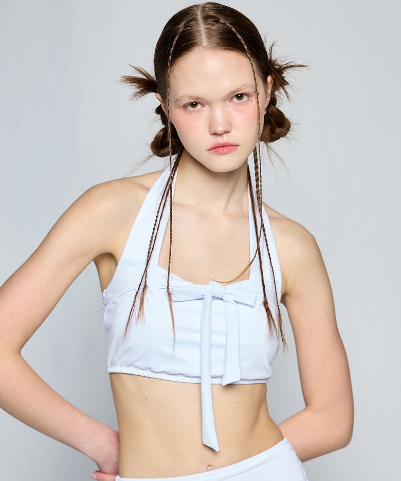 BE HALTERNECK BIKINI SET_TOP(WHITE)