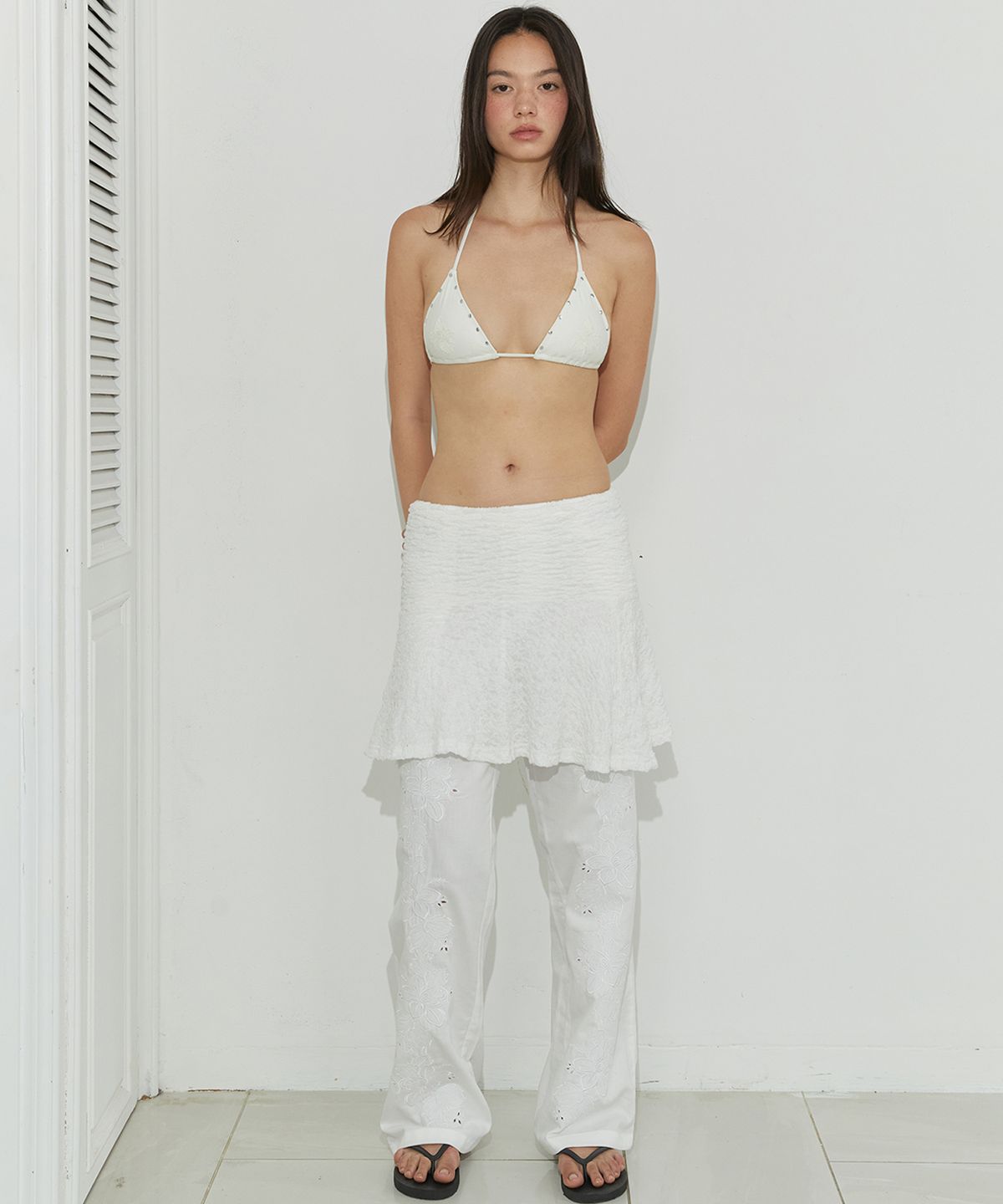 모어댄파라다이스(MORE THAN PARADISE) TWO-WAY LACE SKIRT / IVORY