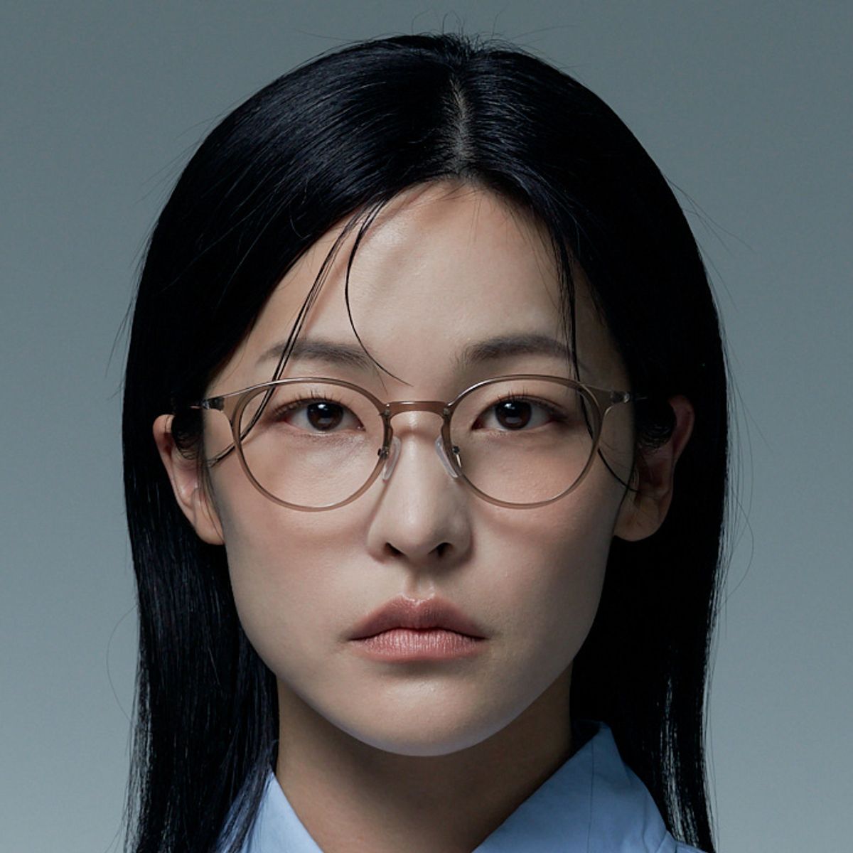 알로아이웨어(ALO EYEWEAR) [AIR FLEX] AL6401 1313G 에어플렉스 초경량_투명카키 라운드 안경테_블루라이트 렌즈 선택