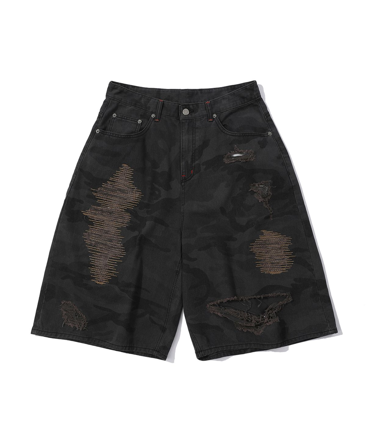 메인부스(MAINBOOTH) Destroyed Camo Shorts(VINTAGE BLACK)