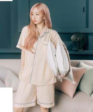 [2PACK] 실크핏 클린 반팔 커플 잠옷 세트