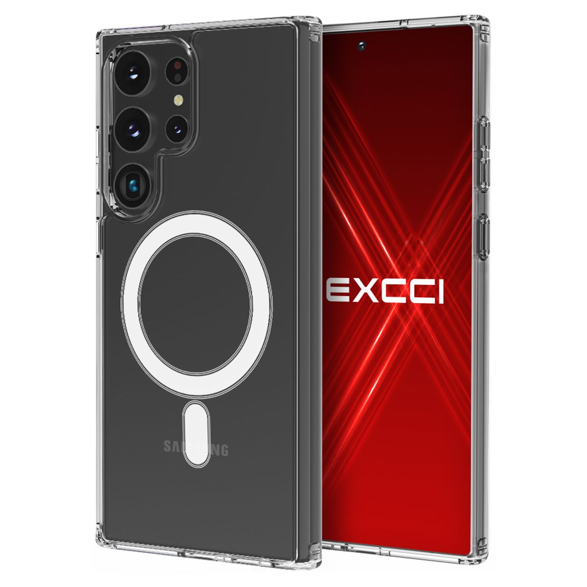 엑씨(EXCCI) 갤럭시 아이폰 클리어 쿼츠 투명 맥세이프 핸드폰 케이스