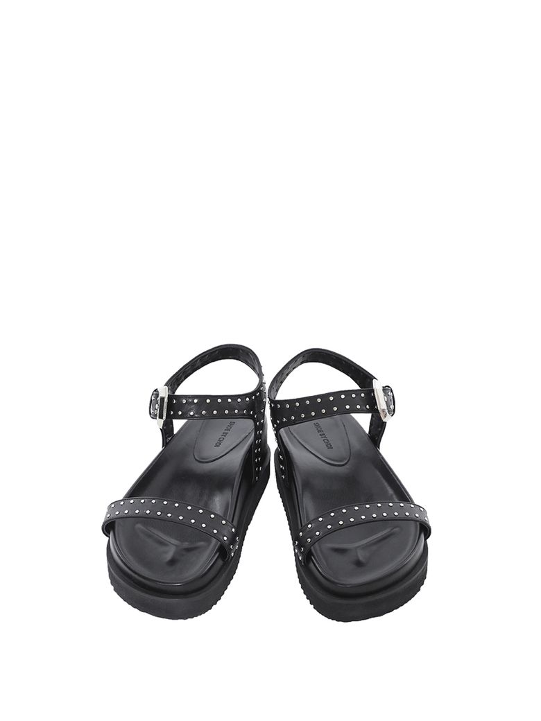 스터드 스트랩 플래폼 샌들 _블랙 (4cm)