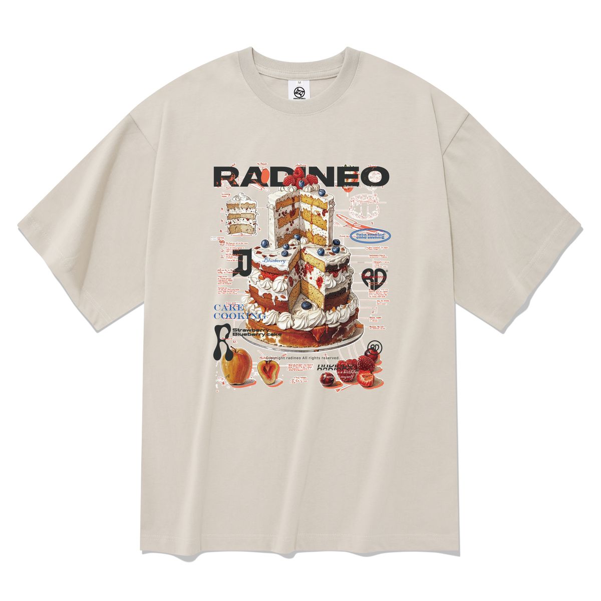 라디네오(RADINEO) 케이크 반팔 티셔츠 베이지