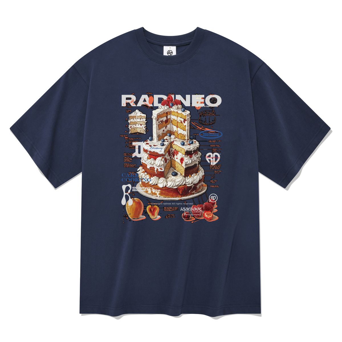 라디네오(RADINEO) 케이크 반팔 티셔츠 네이비