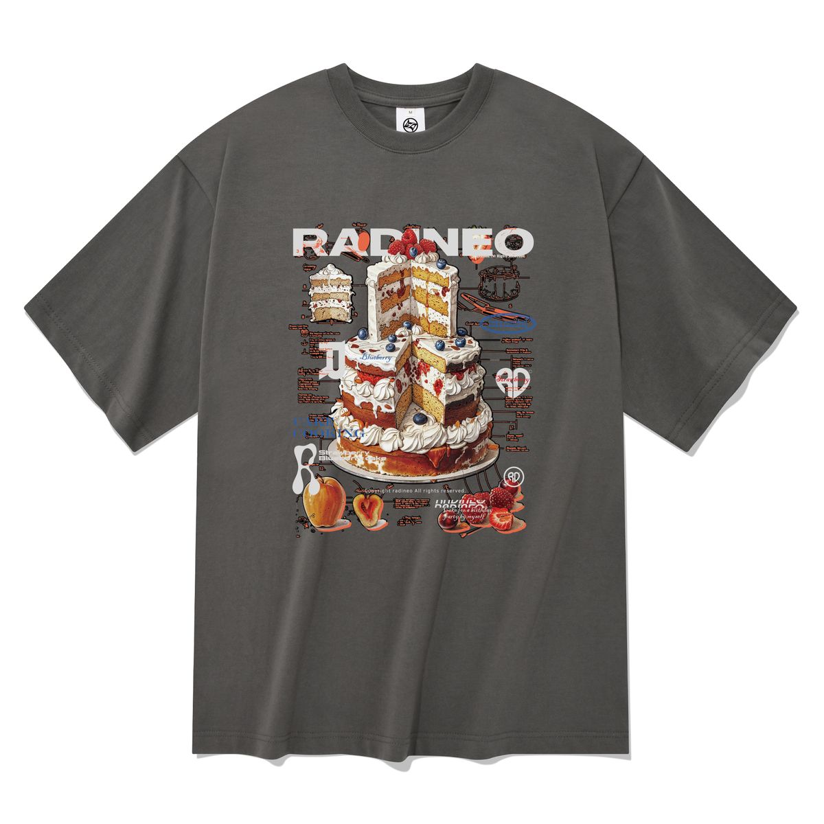 라디네오(RADINEO) 케이크 반팔 티셔츠 그레이