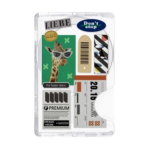 [RENEWAL] ANIMAL COLLAGE MAGSAFE CLEAR CARD WALLET_GIRAFFE