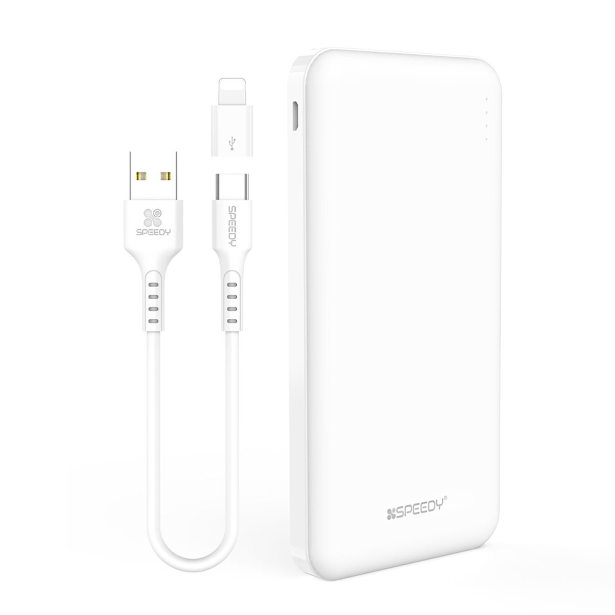 스피디(SPEEDY) 슬림듀얼 PD3.0 보조배터리 10000mAh C타입 케이블 + 8핀젠더