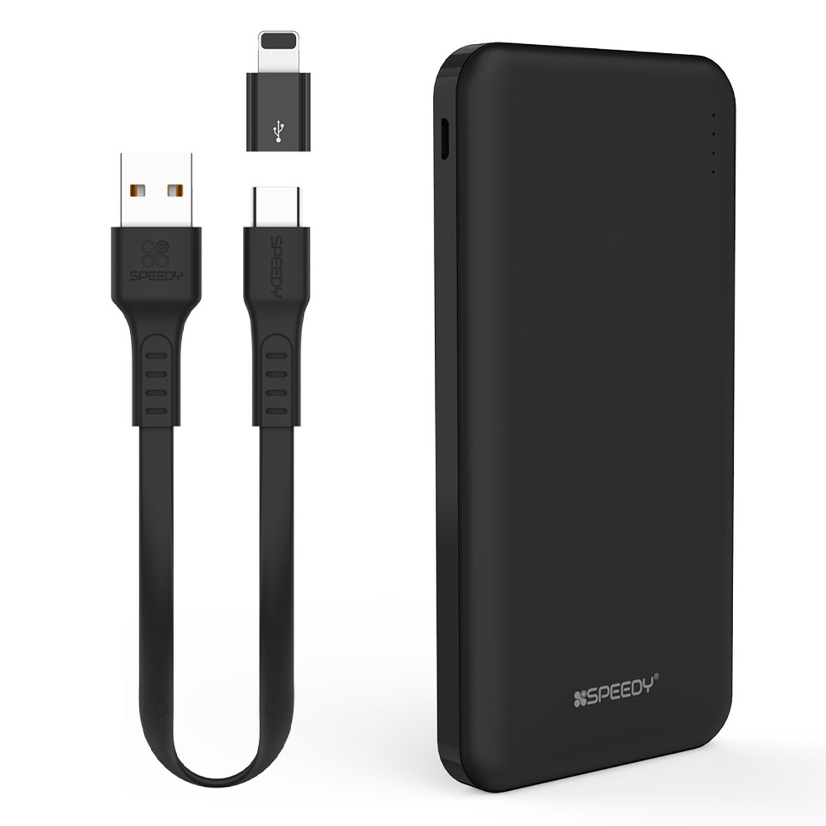 스피디(SPEEDY) 슬림듀얼 보조배터리 10000mAh C타입 + 8핀케이블