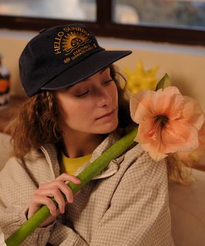 Washed HS Arch Logo 6Panel Cap_Navy/Orange