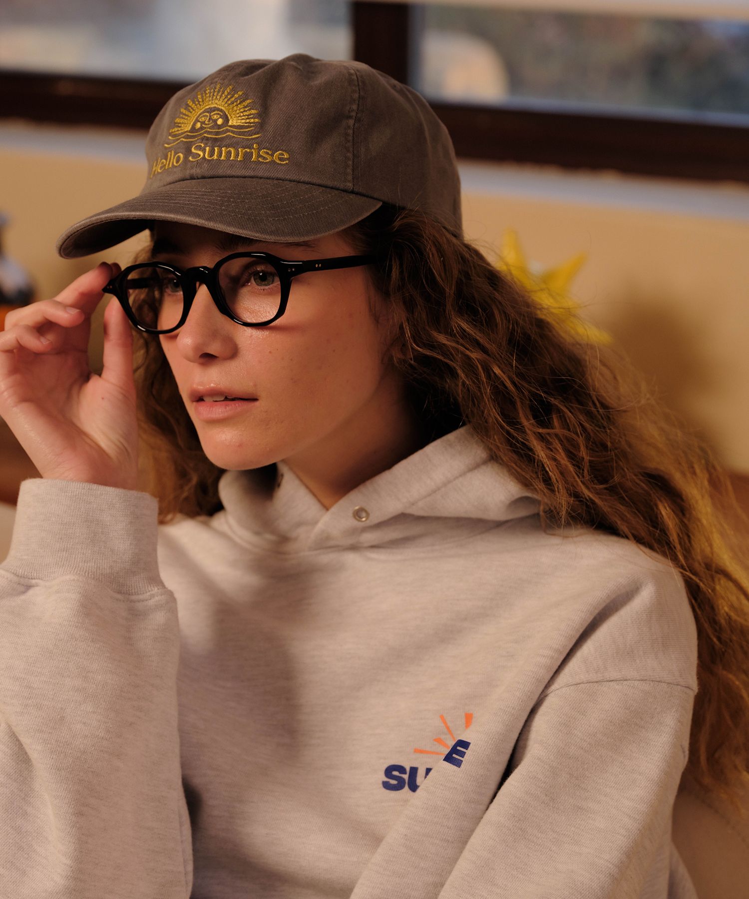헬로 선라이즈(HELLO SUNRISE) Washed OG Logo Ball Cap_Gray