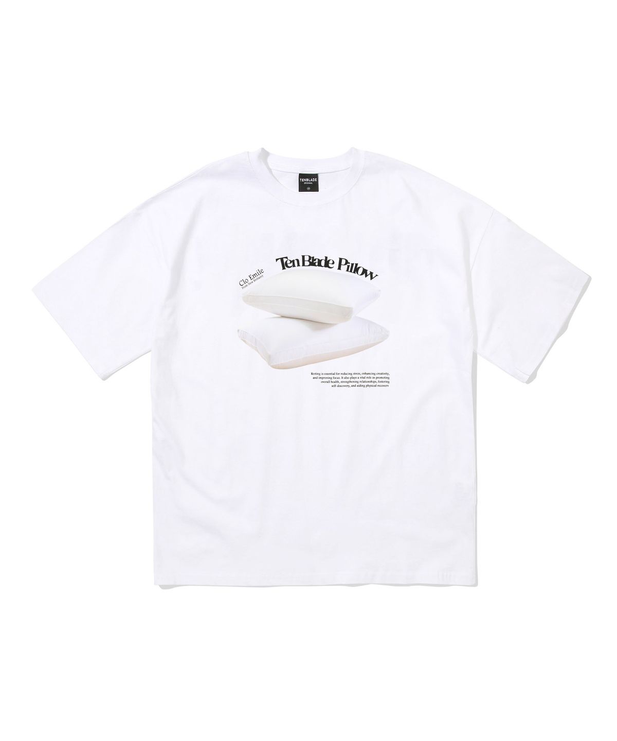 텐블레이드(TENBLADE) 베개 로고 티셔츠 [화이트]
