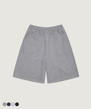 [2장 묶음 할인] 솔리드 파이링 버뮤다 스웨트 쇼츠_4color 3size