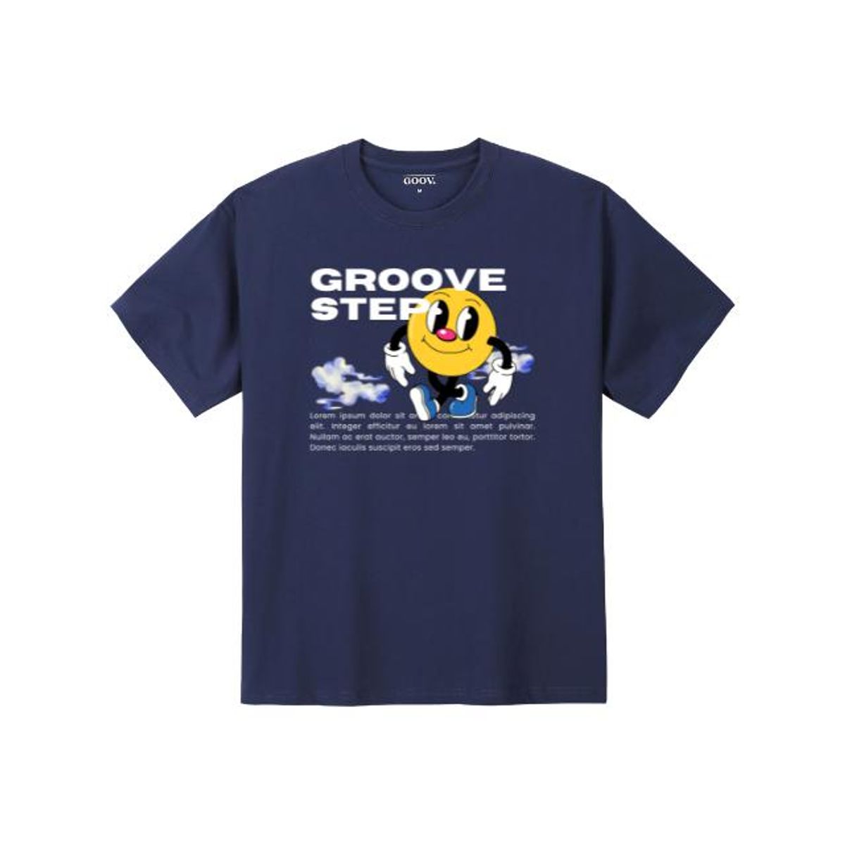 그루브스텝(GROOVESTEP) 스마일 오버핏 프린팅 반팔 티셔츠 S0175