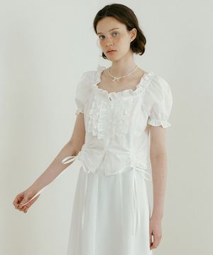 Clara Frill Blouse (ivory)