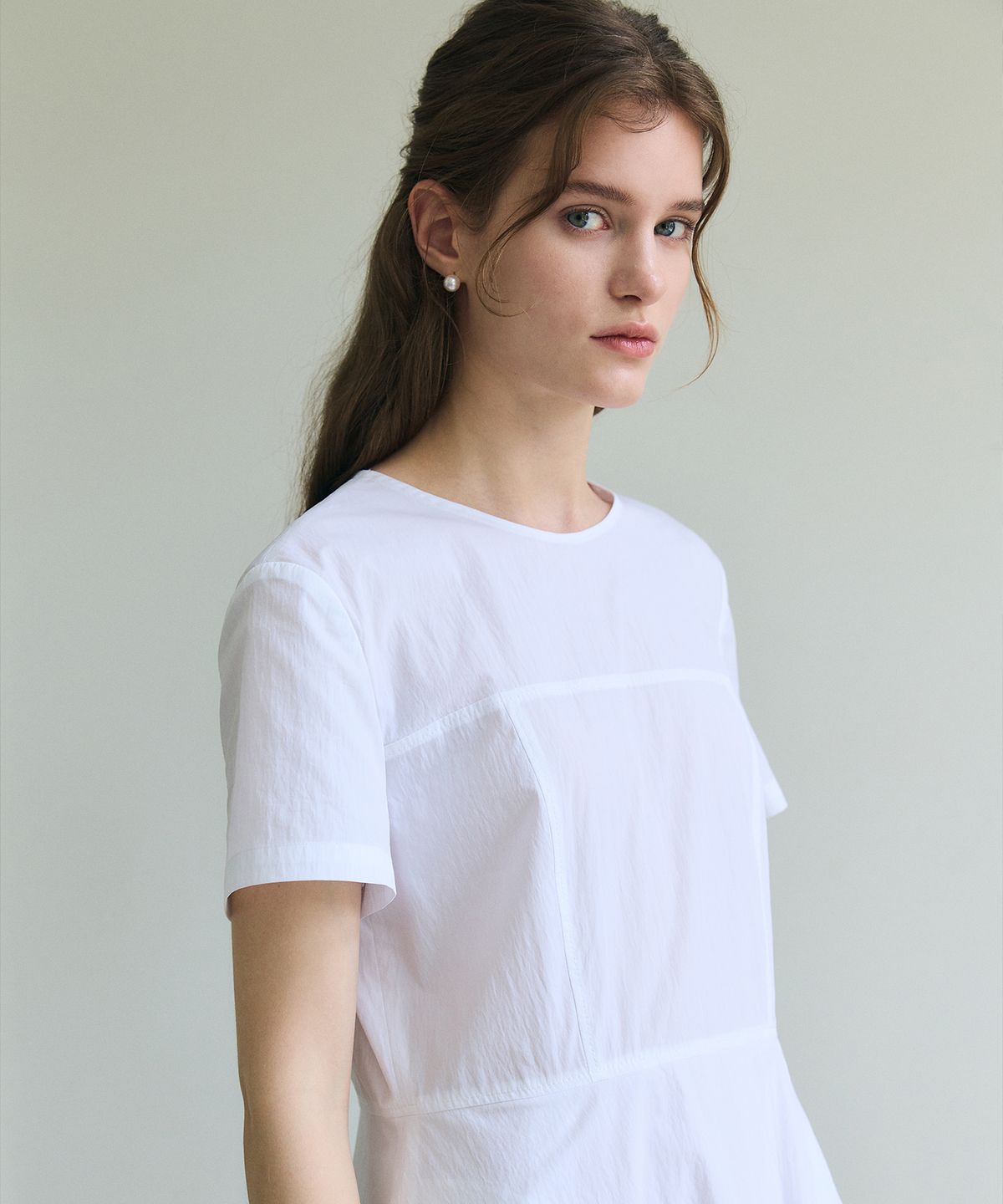 폴앤앨리스(PAUL&ALICE) BUSTIER DETAILED DRESS / WHITE