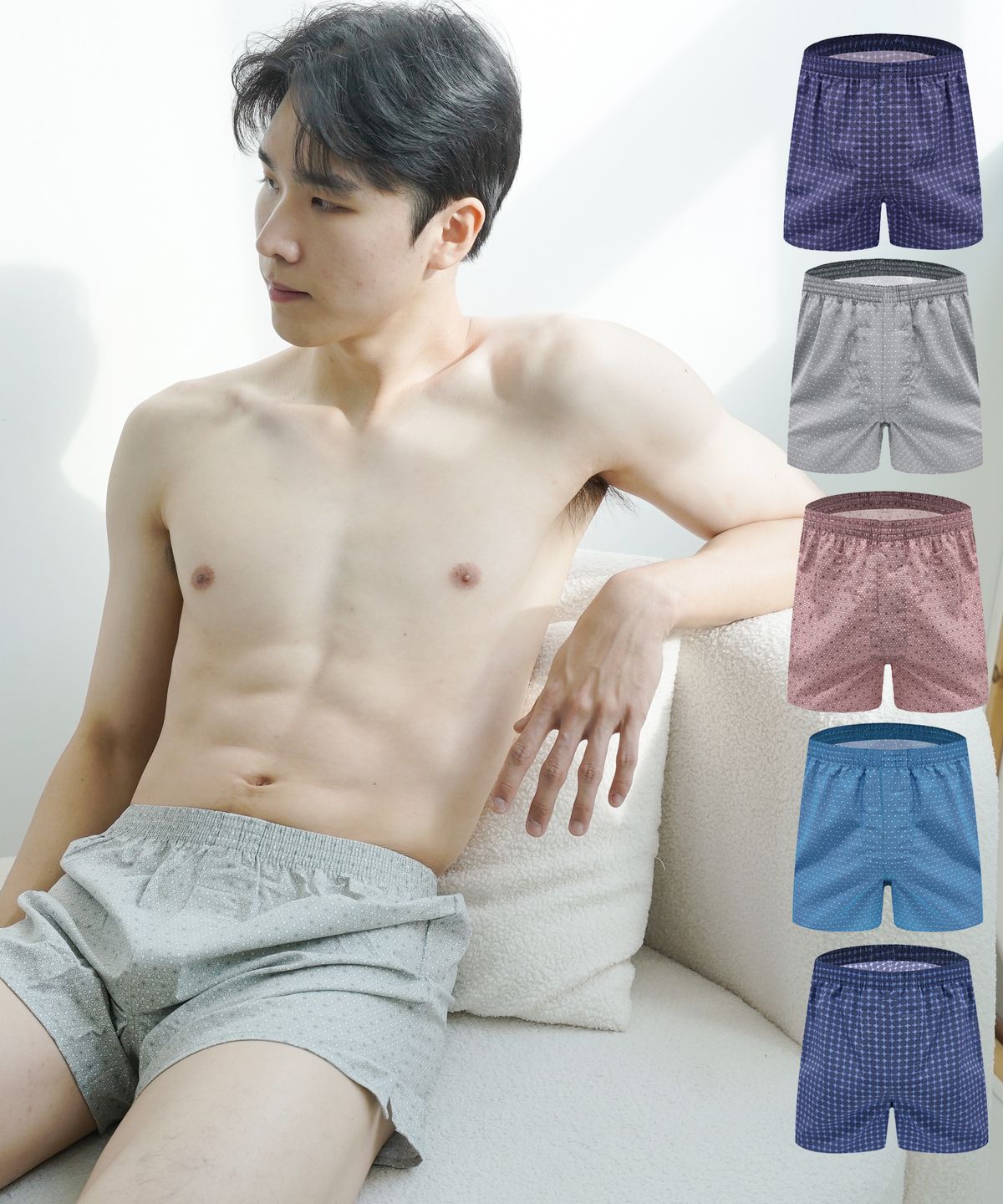 스미스테일러(SMITHTAYLOR) 순면 트렁크 남자팬티 빅사이즈 속옷 5종 SET