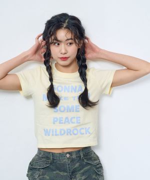 와일드 피스 레터링 크롭티_레몬