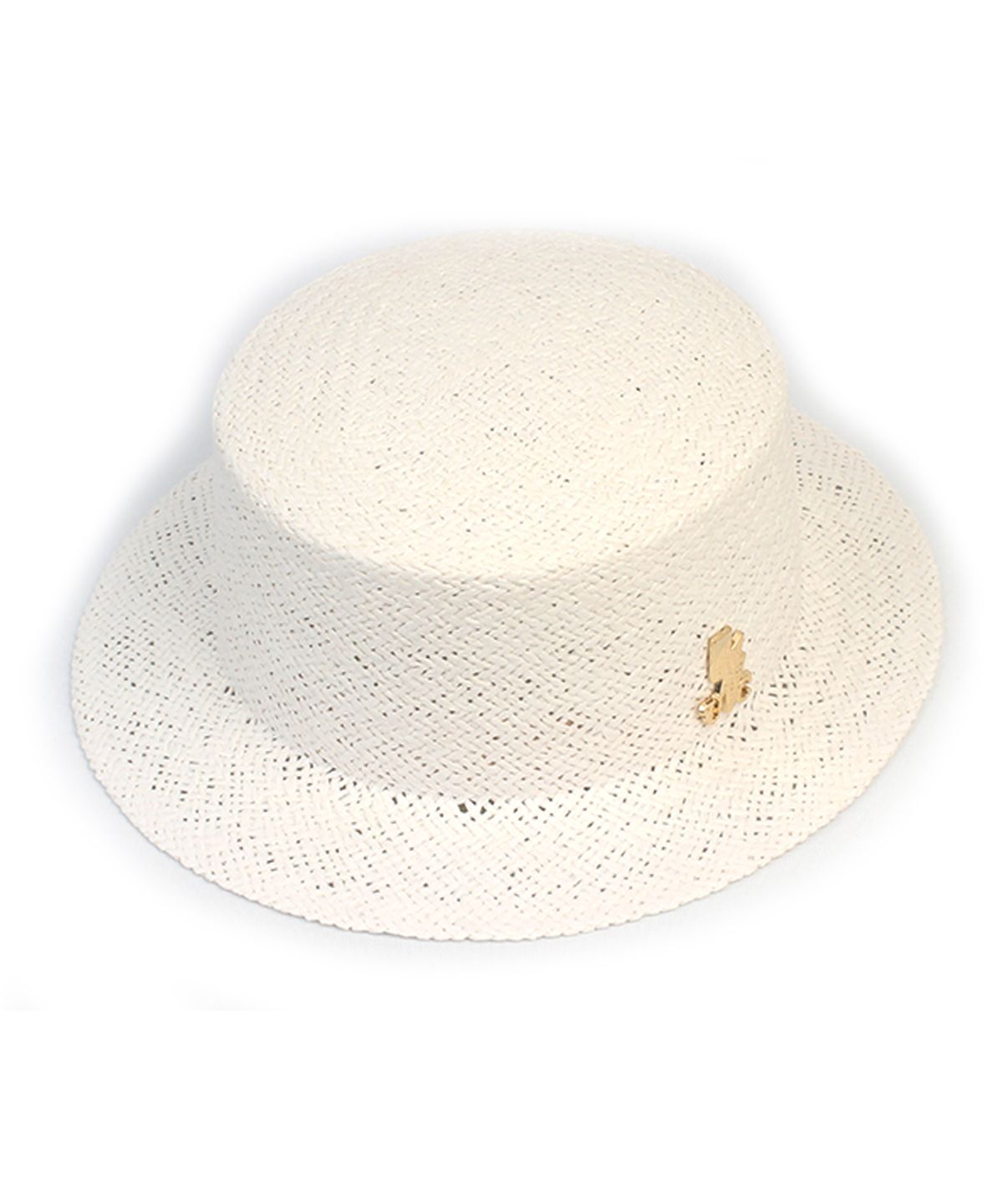 유니버셜 케미스트리(UNIVERSAL CHEMISTRY) Simple White Short Panama Hat 여름모자