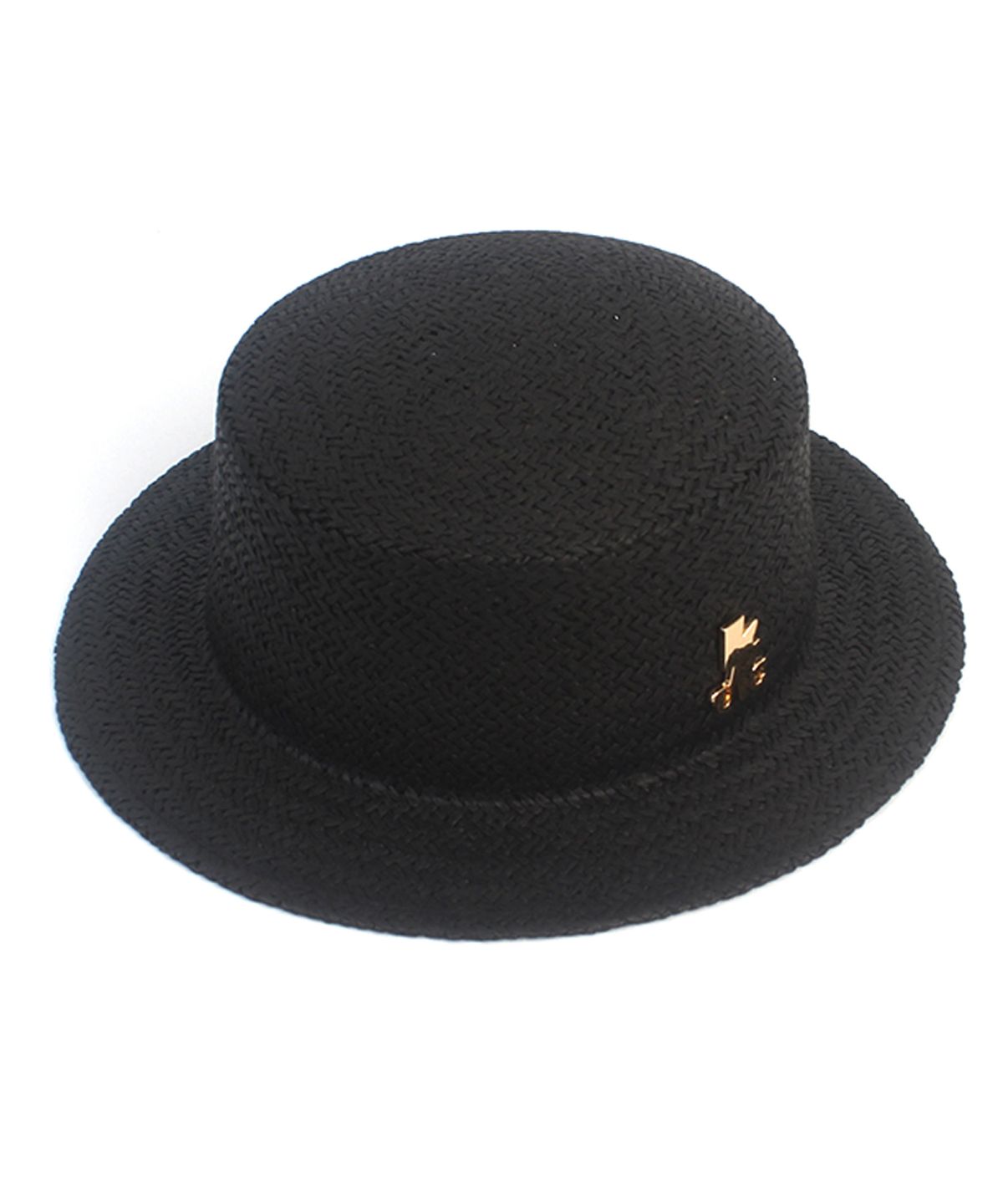 유니버셜 케미스트리(UNIVERSAL CHEMISTRY) Simple Black Short Panama Hat 여름모자