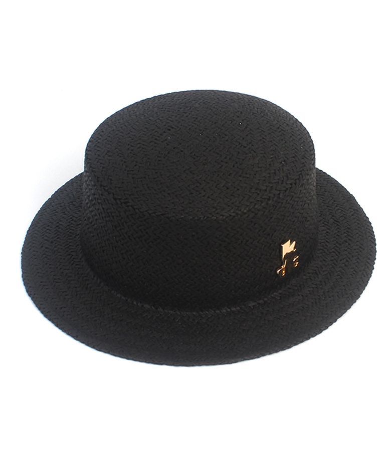 Simple Black Short Panama Hat 여름모자