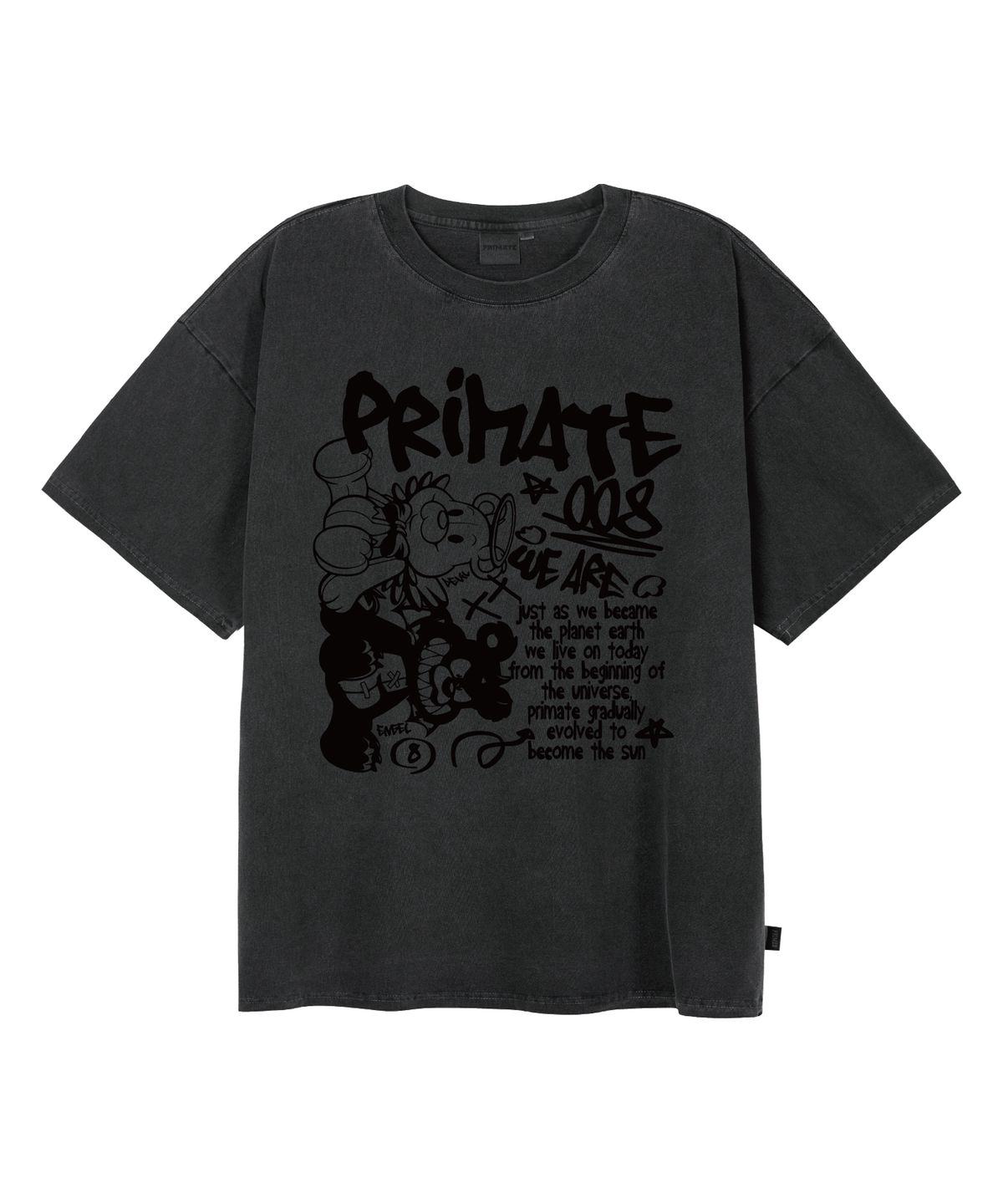 프라임에이트(PRIMATE) ANGELDEM 오버핏 피그먼트 반팔티셔츠 4 COLORS