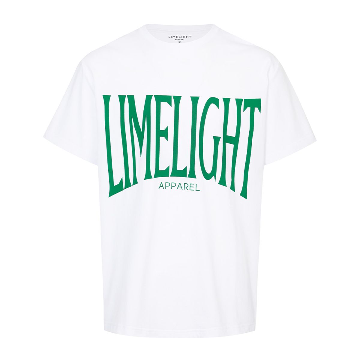 라임라잇 어패럴(LIMELIGHT APPAREL) 어패럴 빅 로고 티셔츠 (화이트/그린)