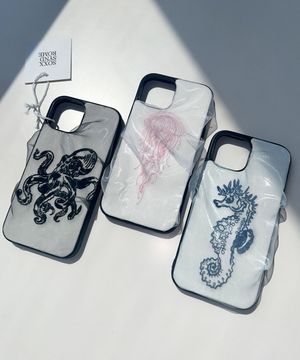 [오간자 시스루 자수 케이스]Marine life