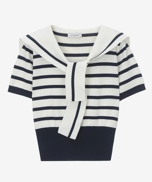 [W]스트라이프세일러카라니트 MYKT3290