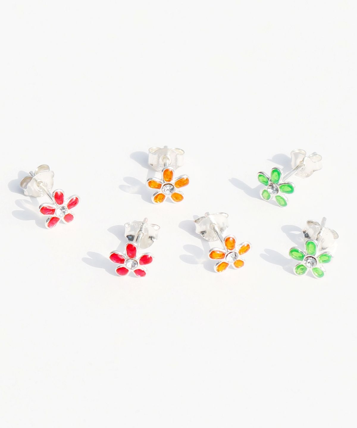 봉보(BONBEAU) Shining color flower pin Earrings 실버925 은침 컬러 큐빅 플라워 꽃 귀걸이