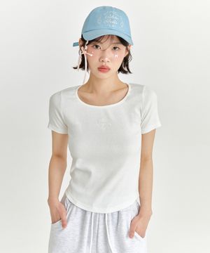 라운드 로고 티셔츠 - 화이트