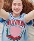 RONRON HEART LAUREL OVER FIT T SHIRT SOFT BLUE