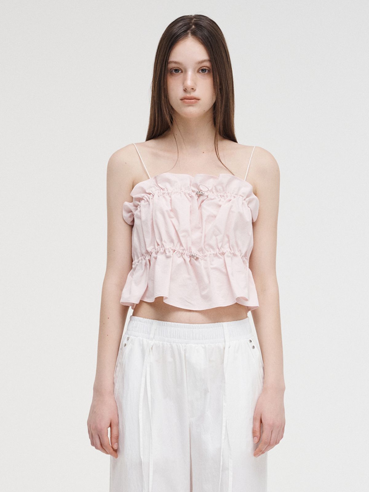 에트몽(ETMON) Shirring Stopper Sleeveless Blouse Pink