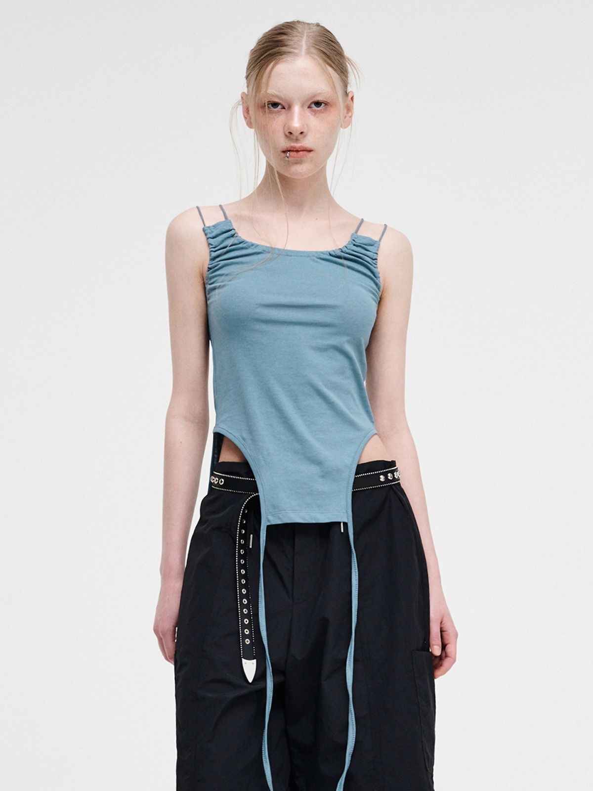 에트몽(ETMON) Double Strap Sleeveless Top Blue
