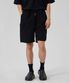 6 POCKETS SEMI WIDE CARGO HALF PANTS_BLACK