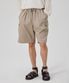 6 POCKETS SEMI WIDE CARGO HALF PANTS_KHAKI