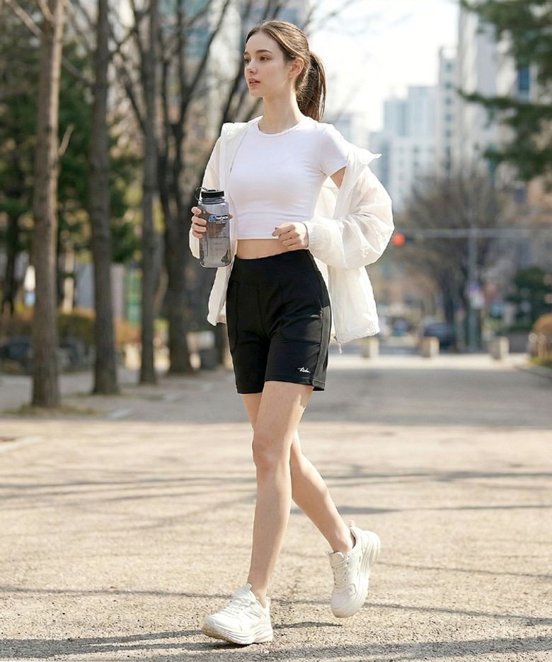여성 이지핏 버뮤다 밴딩 반바지 러닝 팬츠