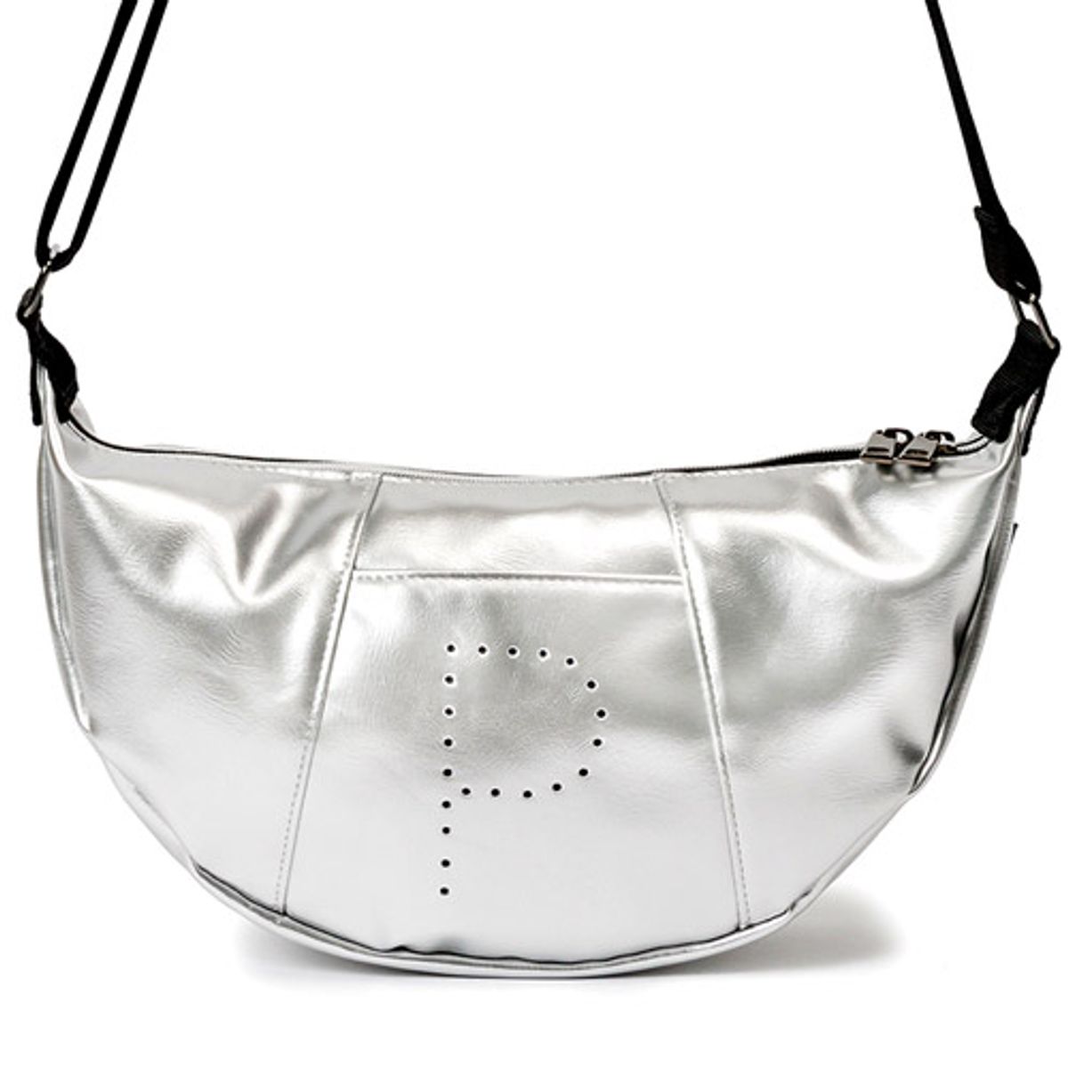 핍스(PEEPS) shiny punching logo cross bag(silver)