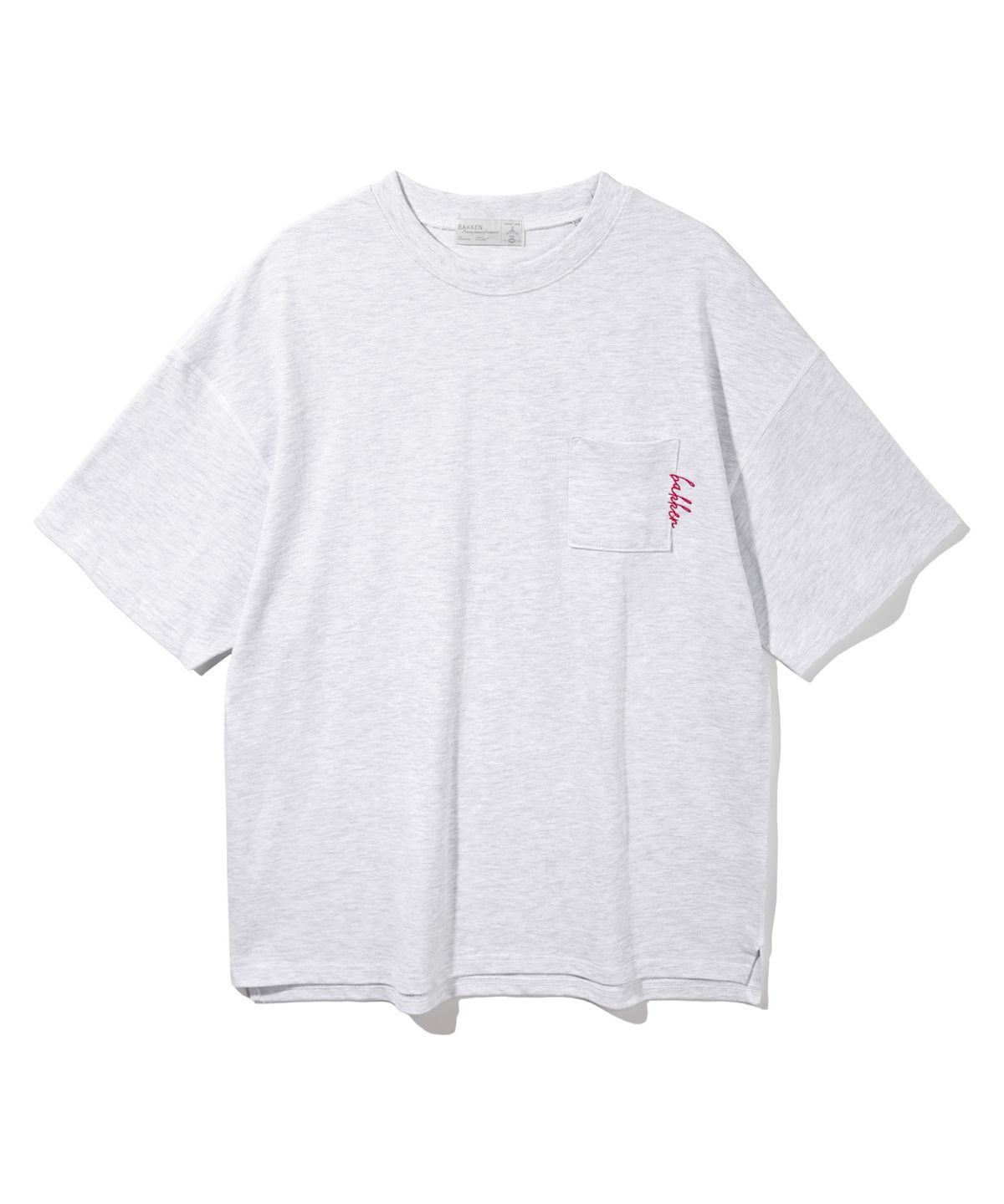 바켄(BAKKEN) Pocket logo 반팔티셔츠 BK3976_멜란지화이트