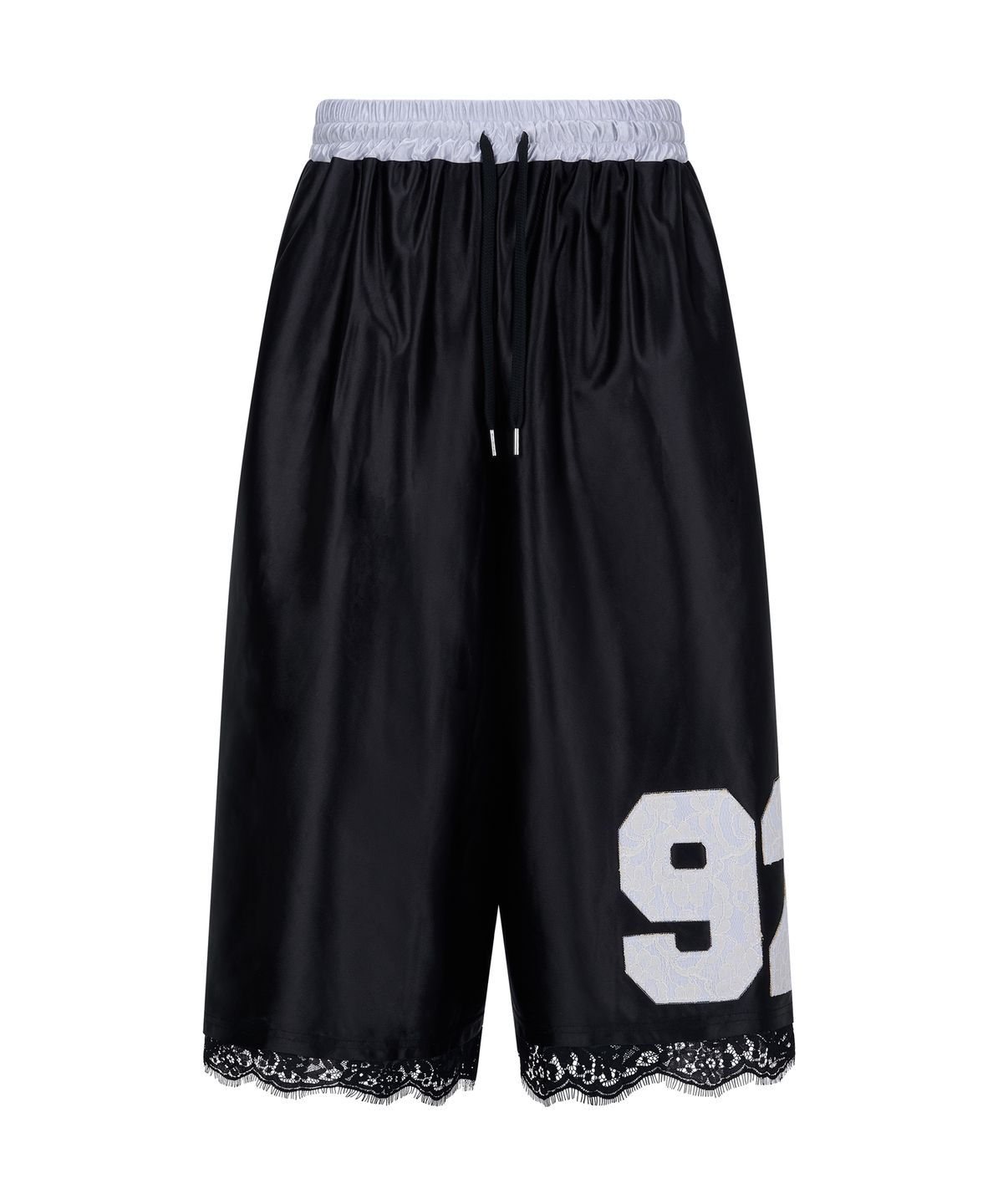 레씨토(LECYTO) Lace Sateen Bermuda Pants_[Black]