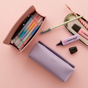 [각인] 가죽 대용량 사각 가죽필통 8color