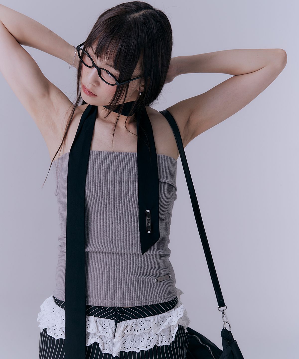 실른(SILN) 90s rib tube top (DUSTY BEIGE)