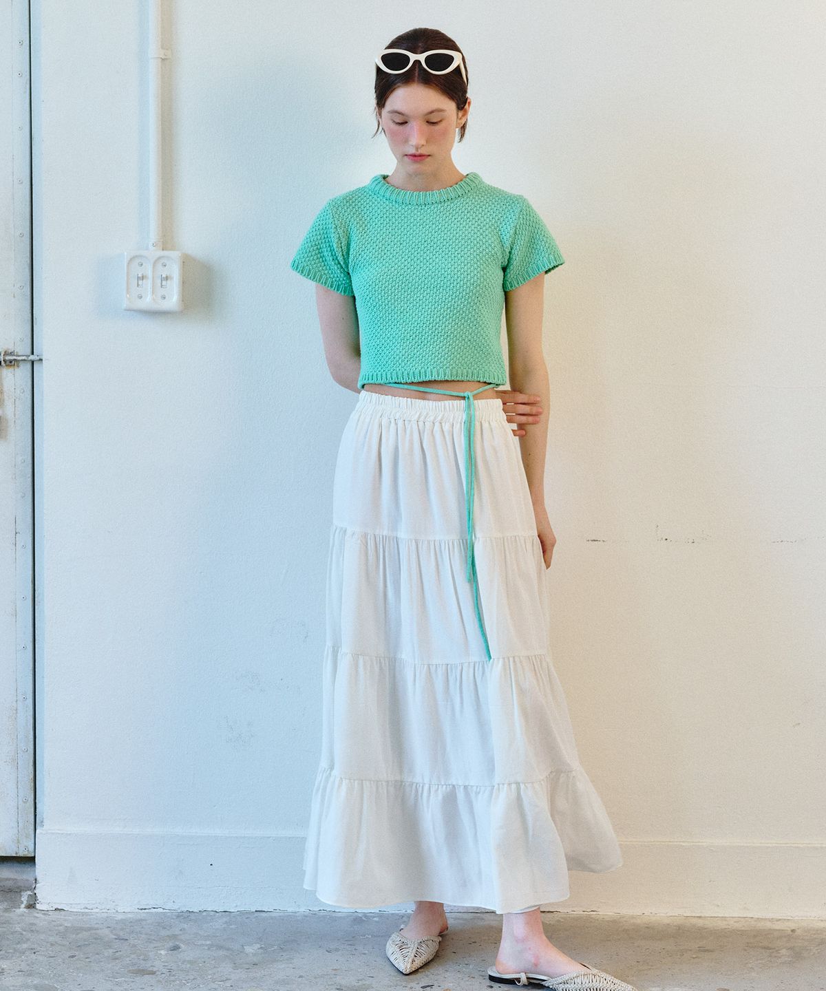 쏘이르(SO IR) TIERED LONG SKIRT - IVORY