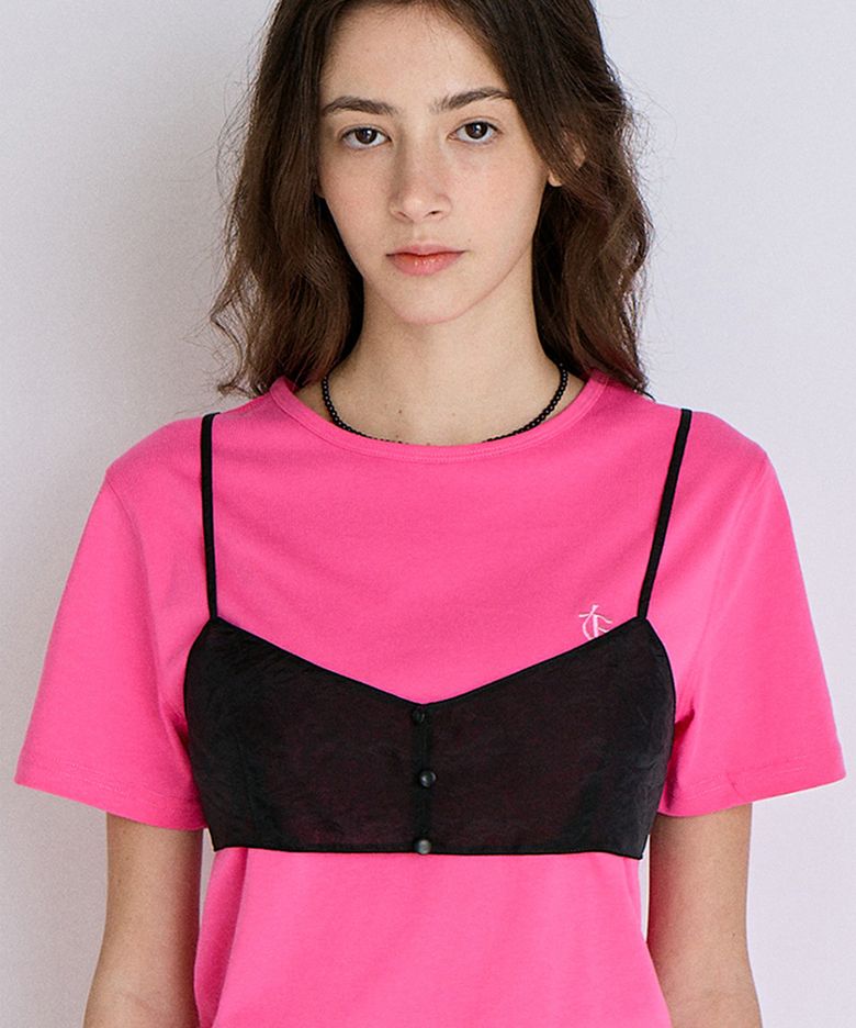 SHEER BUTTON BUSTIER_BLACK