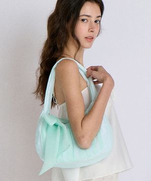 SHIRRING RIBBON BAG_MINT