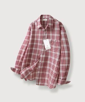 피치 밀크 체크 셔츠_Red