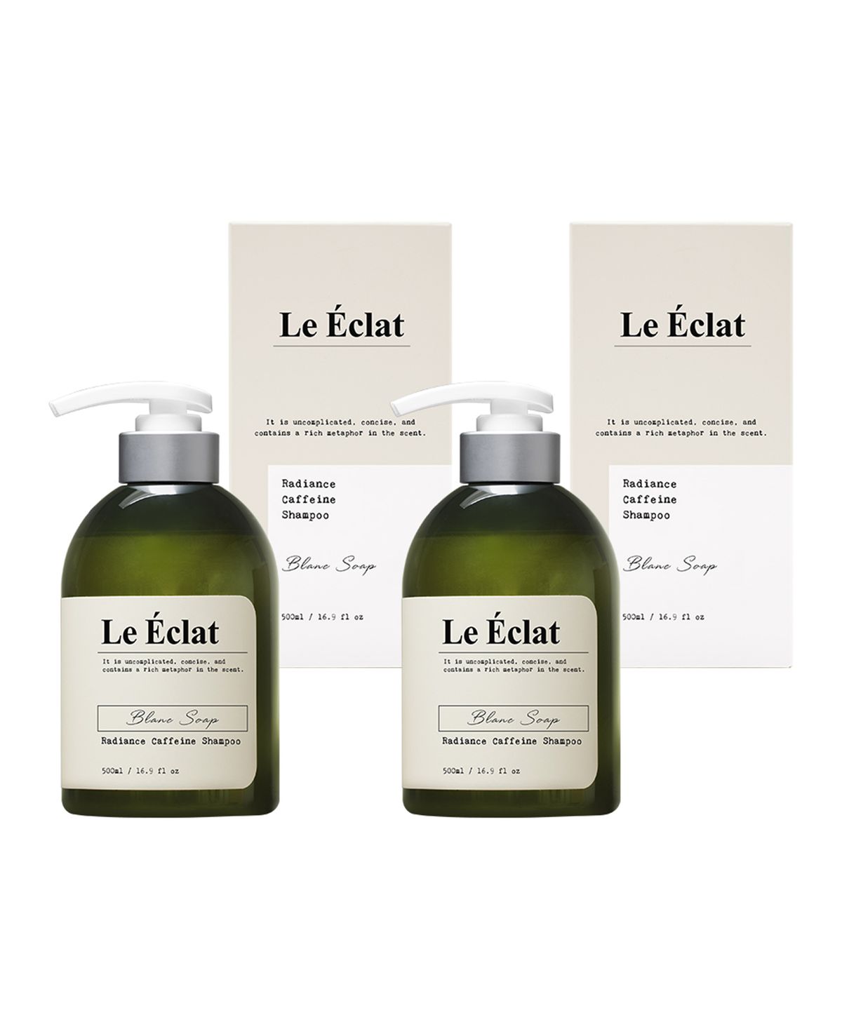 르에끌라(LEECLAT) 르에끌라 래디언스 카페인샴푸 블랑솝 500ml 2개