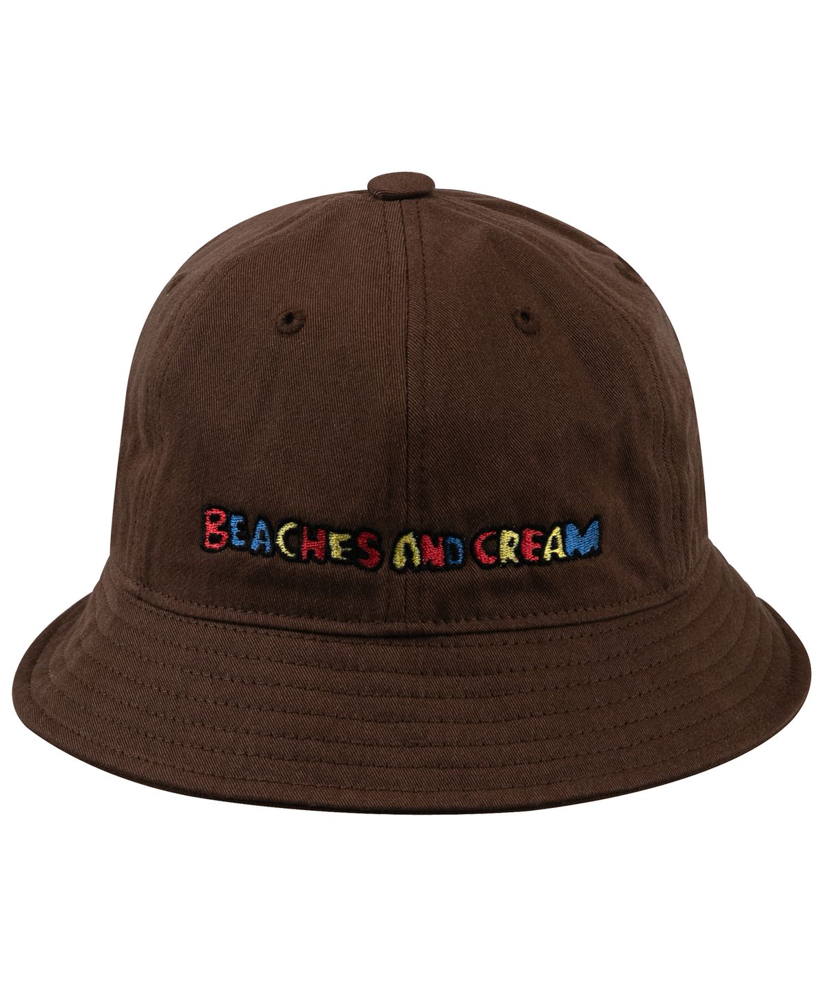비치스앤 크림 키즈(BEACHESAND CREAM KIDS) 컬러풀레터링  하프 버킷 햇-브라운(colorful lettering Half Bucket Hatbrown)